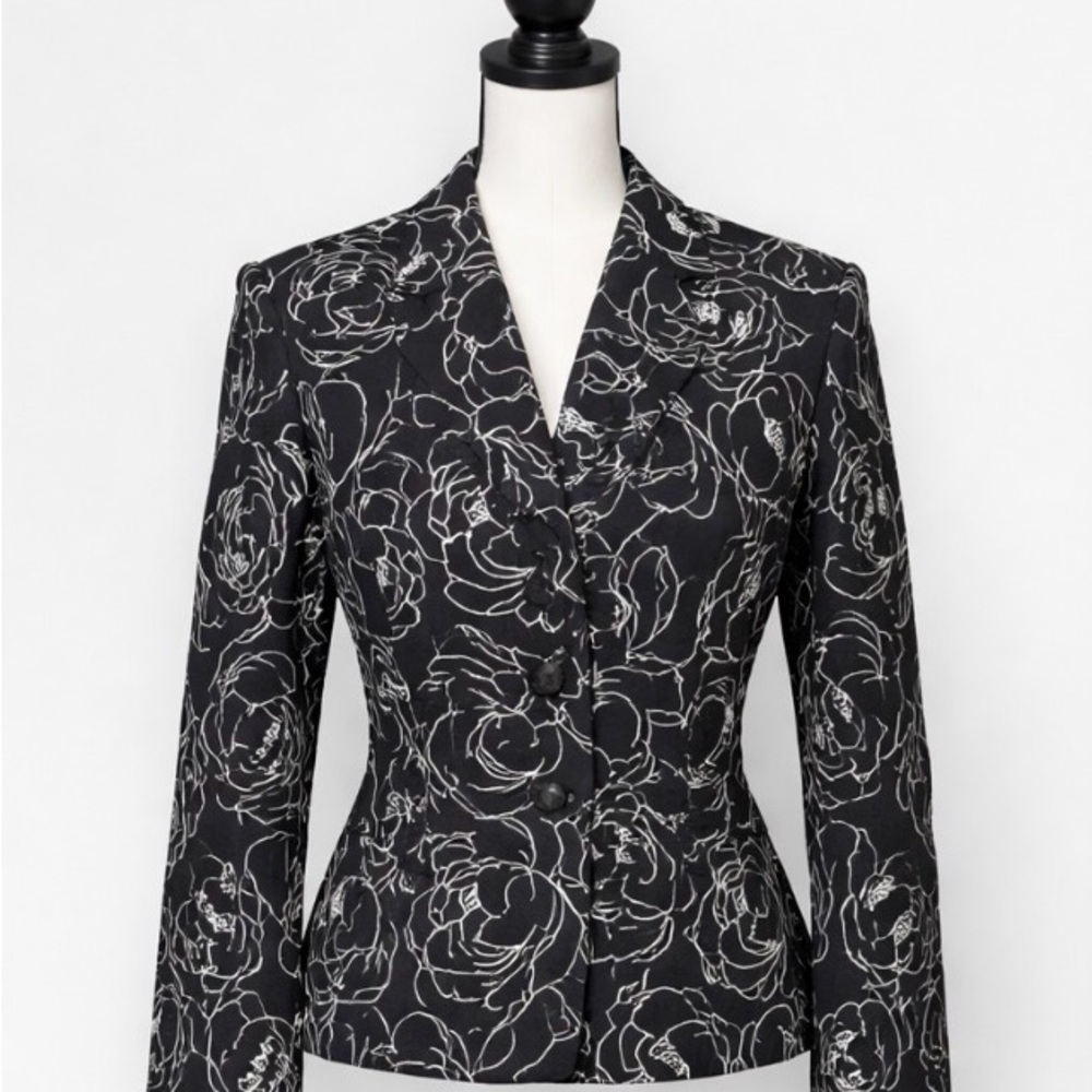 Jones New York Country Embroidered Blazer - 100% Cotton